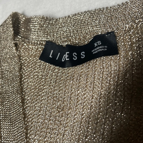 LIONESS • PRINCESS POLLY Take Me To Rio Metallic Gold Mini Dress Size XS - Picture 10 of 16